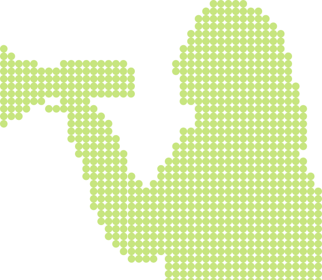 Person holding a megaphone in a pixel dot style